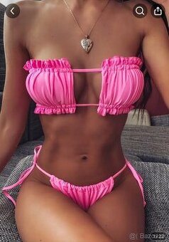 Dámske plavky nové veľkosť M zeleno ružové