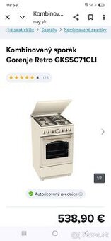 Gorenje šporák retro nový