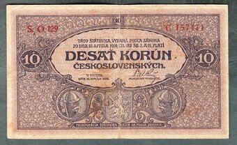 Staré bankovky 10 korun 1919  VZÁCNÁ