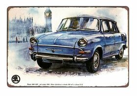 cedule plechová - Škoda 1000 MB 1964