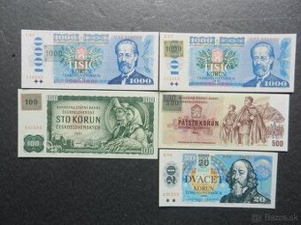Československé UNC bankovky a iné