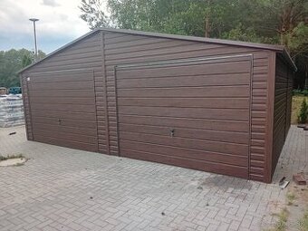 Plechová garáž 7×6 m | Sedlová strecha | Akcia do 31. 8. 202