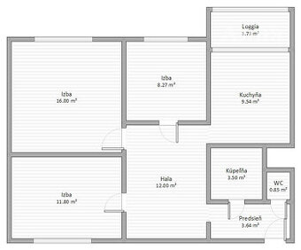 3-izb. byt - Gercenova ul.
