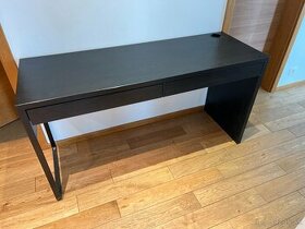 MICKE Stôl IKEA, čierno-hnedá, 142x50 cm