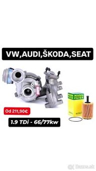 Turbo GARRETT 1.9 TDi - 66kw, 74kw, 77kw