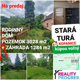 RODINNÝ DOM,STODOLA a POZEMKY 4312 m2 KOPANICE - STARÁ TURÁ