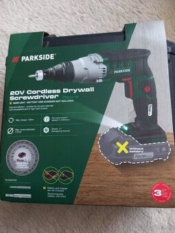 Predám aku skrutkovač na sadrokartón Parkside PTBSA 20-Li B2