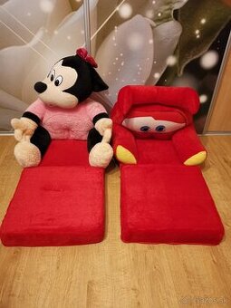 Predám rozkladacie kreslá Minnie, MCQueen