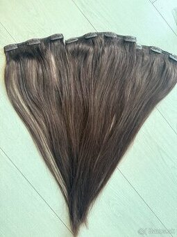 Clip in vlasy - gaštanová hnedá