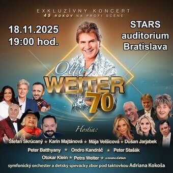OTTO WEITER 70 – exkluzívny mega koncert