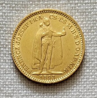 Zlatá uhorská 20 koruna FJI, 1893 kb, druhý ročník, 2 kusy