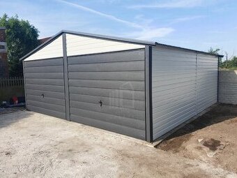 Plechová garáž 6x6 sedlová strecha, farebné prevedenie