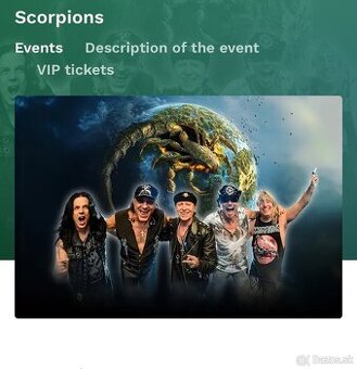 Vstupenky na koncert Scorpions. Už čoskoro