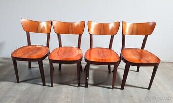 4 široké drevené retro stoličky