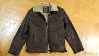 Pánska zimná kožená bunda L