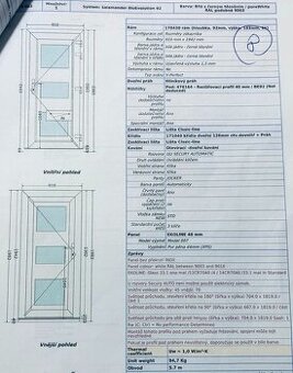 Plastové dvere 910 x 1942 mm