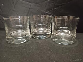 KVALITNÁ SADA 3 KRYŠTÁĽOVÝCH SKLENÍC NA WHISKY, TOP 7,4cm 30