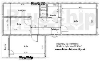 3 izbový byt s loggiou na PREDAJ - Komárno