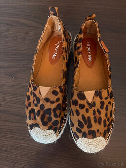 Tigrované espadrilky na platforme