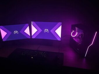 Kompletný herný set, herný pc, myš, klávesnica, 2 monitory