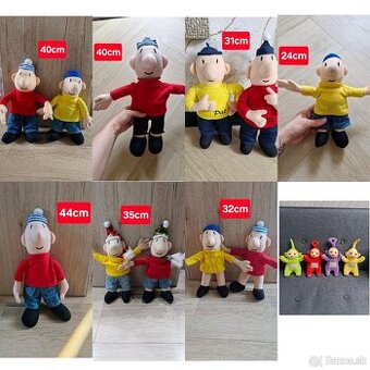 PAT a MAT a Teletubbies plysove postavicky