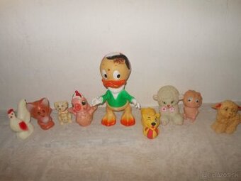 Starodávne gumenné pískacie hračky