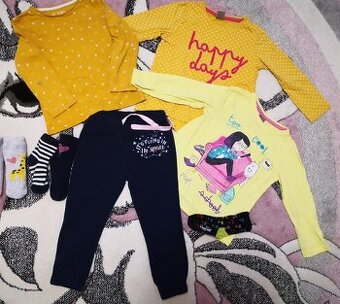Balík veľkosť 98, 104, tepláky tričká dlhý rukáv ponožky