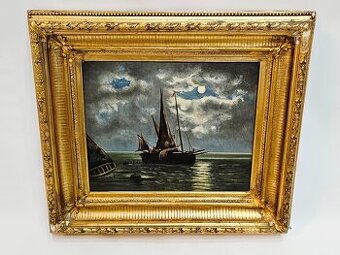 Eugen Kampf plachetnica olejomaľba