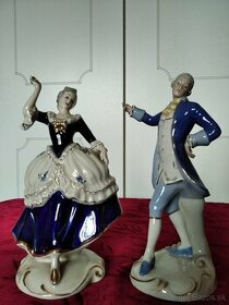 Royal Dux porcelánové sošky Barokový tanečný pár