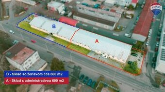 NA PREDAJ - sklad 600 m2 s pozemkom 1450 m2 v priemyselnej