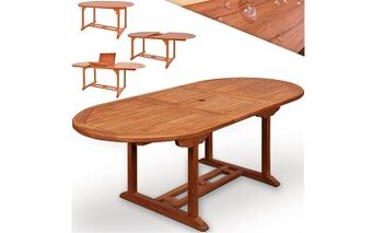 Záhradný drevený rozkladcí stôl 150 až 200 cm - eukalyptus