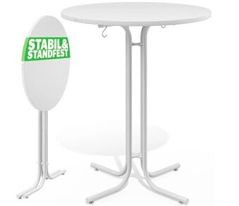 Skladací barový stôl 80 cm biely