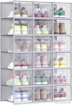 SONGMICS boxy na topánky – set 18 ks, stohovateľné