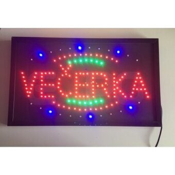 Světelná LED reklama s nápisem ¨VEČERKA" - NOVÉ