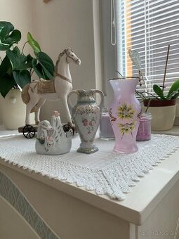 Váza, košík, krištálové popolníky