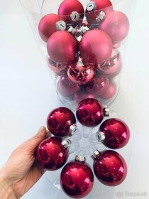 Vianočný set sklenených ružových gulí 30ks