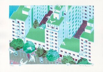Grafika Čierne diery - Avion – Daniela Olejníková