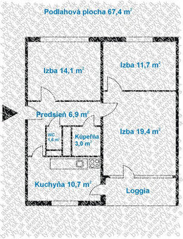 BOSEN | 3 izbový byt s veľkou loggiou v pôvodnom stave
