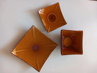 Staršia 3ks servírovacia sada po rodičoch, keramika-kamenina