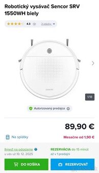 Robotický vysávač Sencor 1550 wh