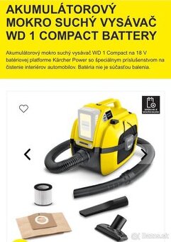 Kärcher WD1 batériový vysávač - set