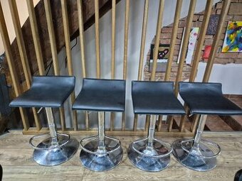 Barové stoličky s kovovou podnožou 4ks