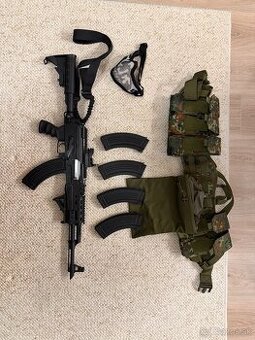 CYMA AK-74C (AK-47) Tactical (CM.039C) + Taška + 5x Zásobník