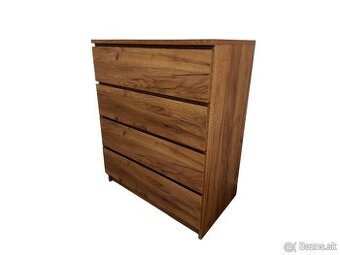Komoda LIMFJORDEN – ako nová, 4 zásuvky, divoký dub