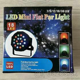 LED PAR svetlo 18 x 1W RGB, DMX, mikrofón
