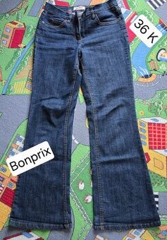 Damske rifle džínsy 36 bootcut