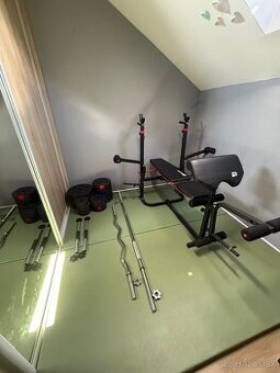 Činkový set 105 kg + posilňovacia lavička Hop-Sport