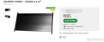 NEPOUZITY Solarny ohrev pre bazeny 5,4m. ZARUKA do 2028