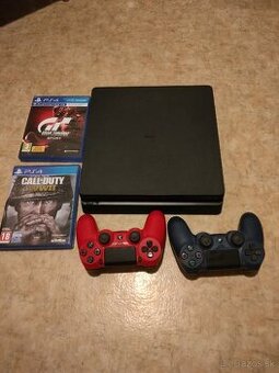 Playstation 4 slim 2x ovladač 2 hry