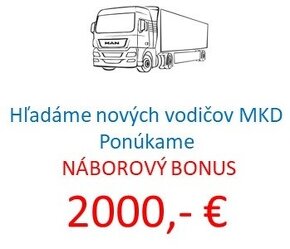 vodič sk.C, náborový bonus 2000,-€